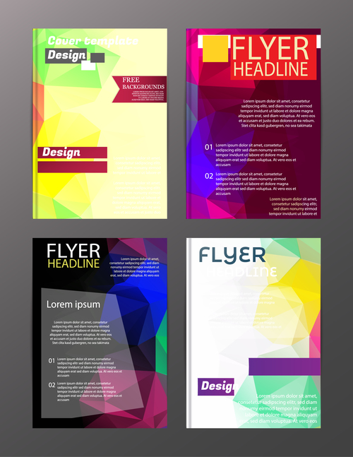 Flyer template abstract styles vector 01