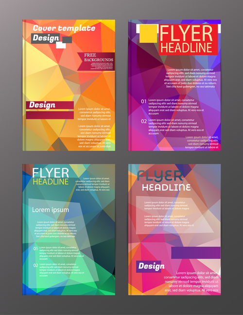 Flyer template abstract styles vector 02