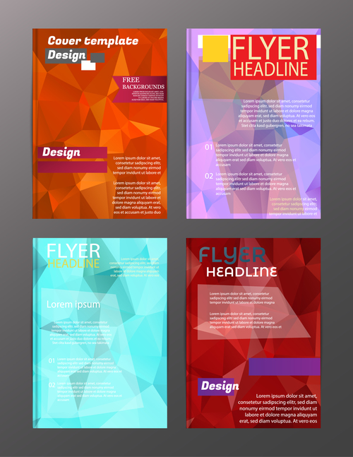 Flyer template abstract styles vector 03