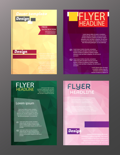 Flyer template abstract styles vector 04