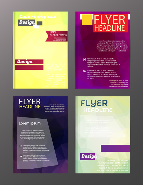 Flyer template abstract styles vector 05