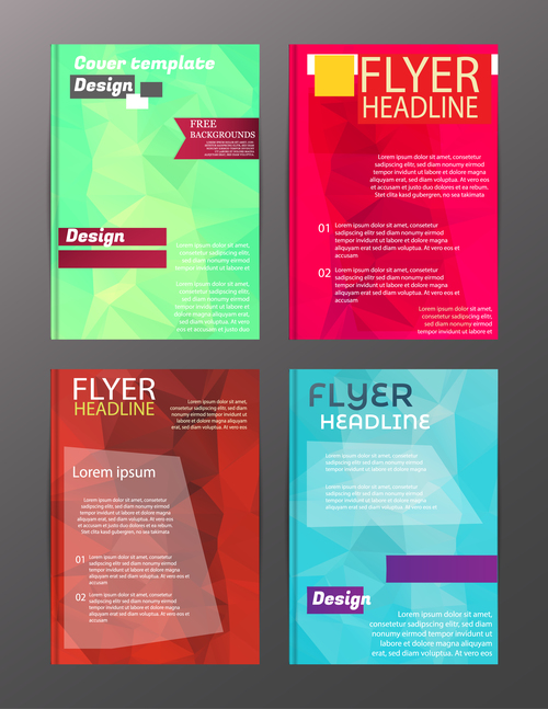 Flyer template abstract styles vector 06