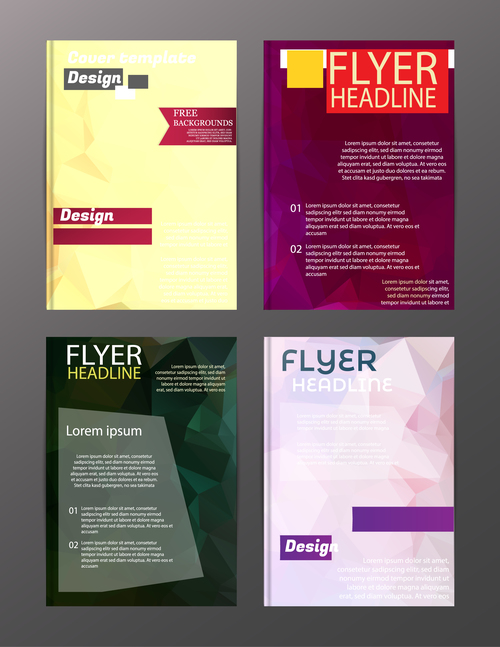 Flyer template abstract styles vector 07