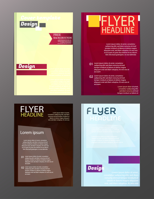 Flyer template abstract styles vector 08