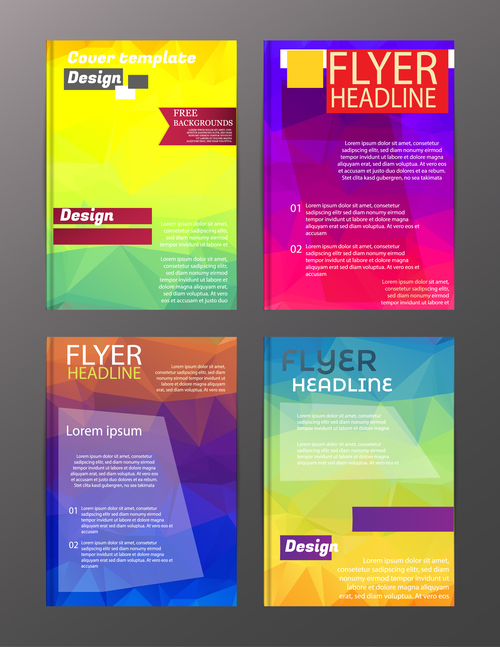 Flyer template abstract styles vector 09