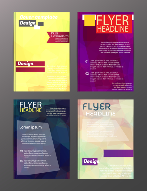 Flyer template abstract styles vector 10