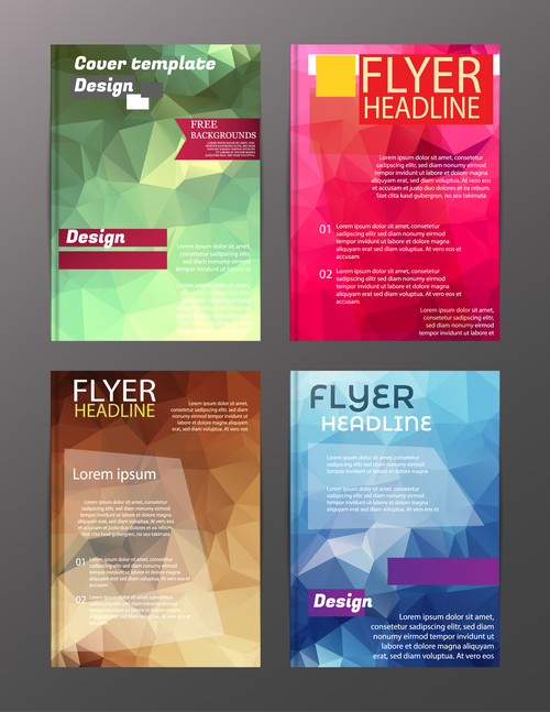 Flyer template abstract styles vector 11
