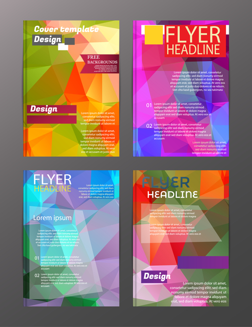 Flyer template abstract styles vector 12