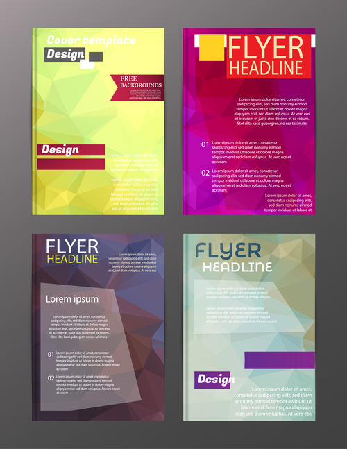 Flyer template abstract styles vector 13
