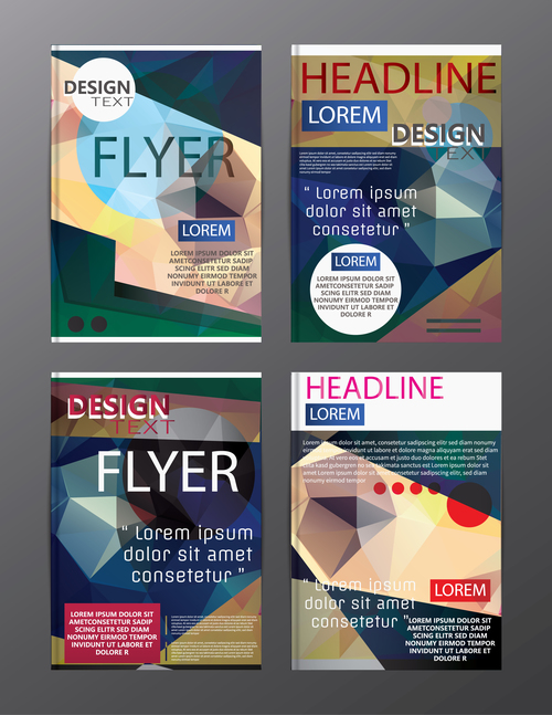Flyer template abstract styles vector 14