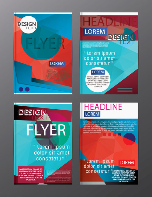 Flyer template abstract styles vector 15