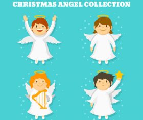 Four white christmas angels vector