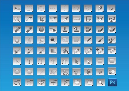 Free Photoshop Tools Icons vector