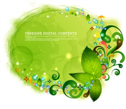 Fresh fantasy green design background Illustration vector
