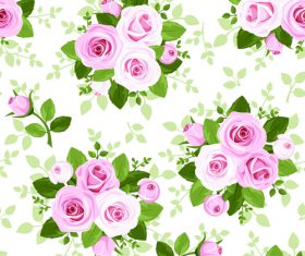 Fresh rose pattern seamless vectors 01