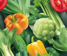 Fresh vegetable seamless vector pattern