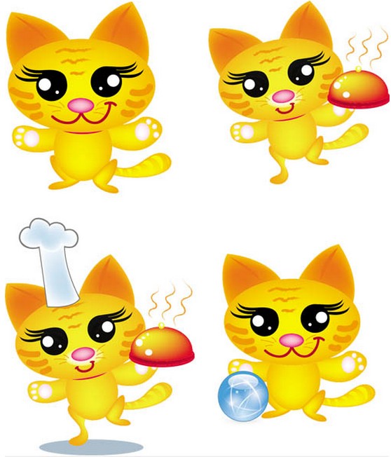 Funny Cartoon Cats vector