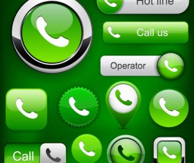 Glass texture web buttons design vectors set 01