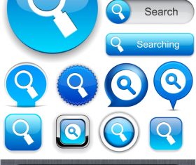 Glass texture web buttons design vectors set 02