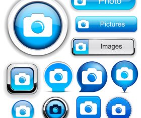 Glass texture web buttons design vectors set 03