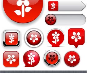 Glass texture web buttons design vectors set 06