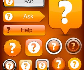 Glass texture web buttons design vectors set 07