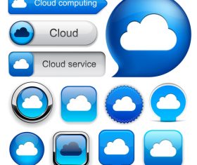 Glass texture web buttons design vectors set 12