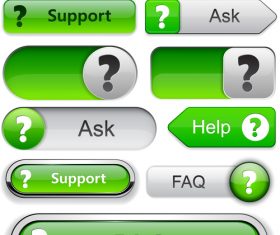 Glass texture web buttons design vectors set 16