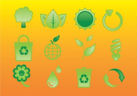 Glossy Nature Icons vector set