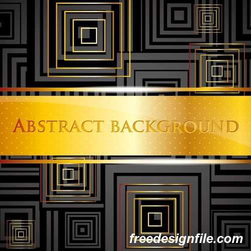 Golden abstract shape background vectors
