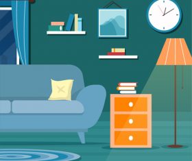 Good night dark vector cartoon gradient illustration