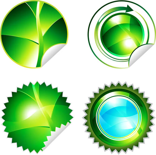 Green Eco Labels design 2 vector