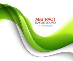 Green abstract wave with paper background vector