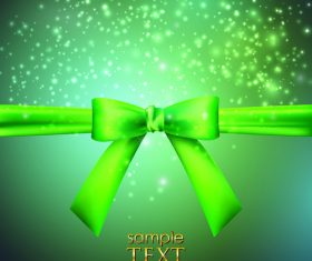 Green bows with ribbon vector illustration 01