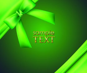 Green bows with ribbon vector illustration 02