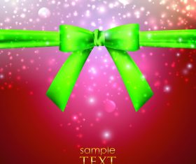 Green bows with ribbon vector illustration 03