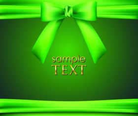 Green bows with ribbon vector illustration 04
