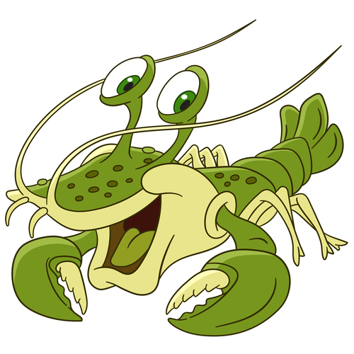 Green cartoon lobster vector free download