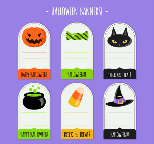 Halloween banner label vector
