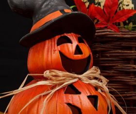 Halloween funny pumpkin lights Stock Photo 05