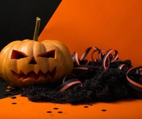 Halloween funny pumpkin lights Stock Photo 06