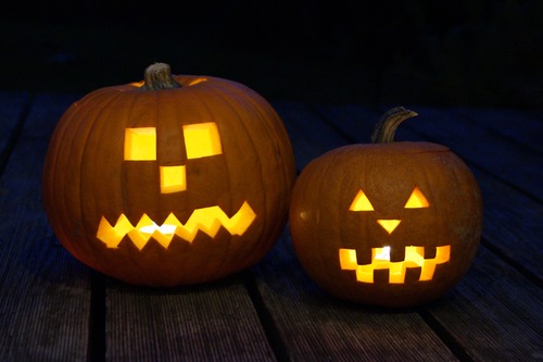 Halloween funny pumpkin lights Stock Photo 09