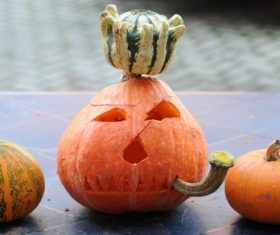 Halloween funny pumpkin lights Stock Photo 10