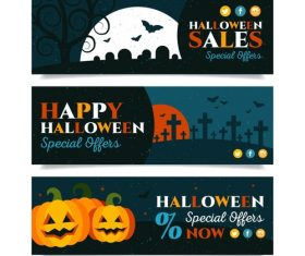 Halloween promotion banner vector