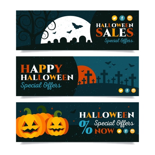 Halloween promotion banner vector