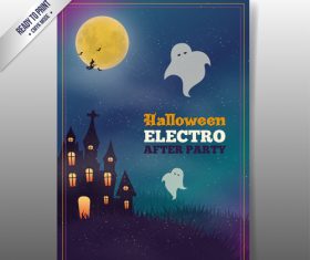 Halloween spooky party flyer vector
