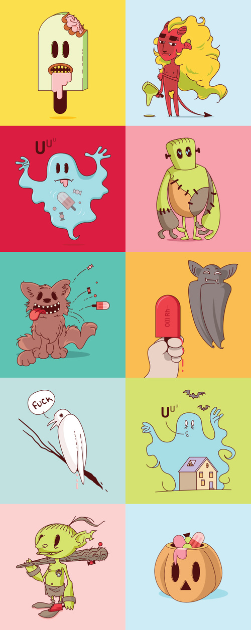 Halloween vector illustration funny illustration