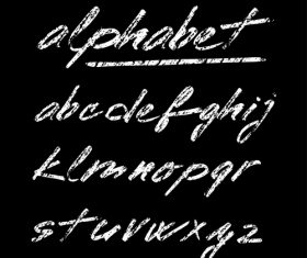 Hand drawing alphabet fonts vector 02