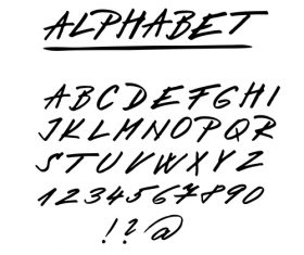 Hand drawing alphabet fonts vector 04
