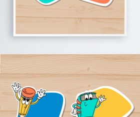 Hand drawn cartoon label texture material vector